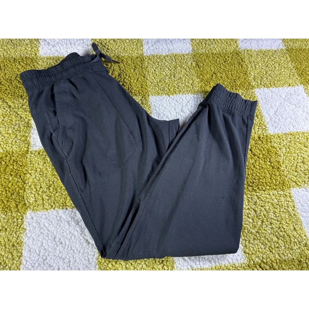 Lululemon Men Grid Texture Joggers Black Navy Blue Size M Medium Drawstring Pant
